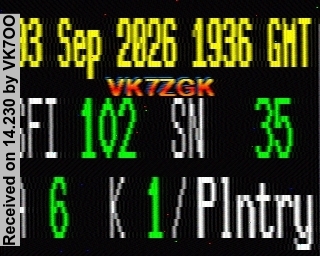 SSTV image from VK7OO_20M