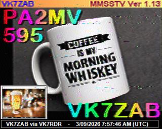 SSTV image from VK7RDR_2M