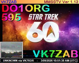 SSTV image from VK7RDR_2M
