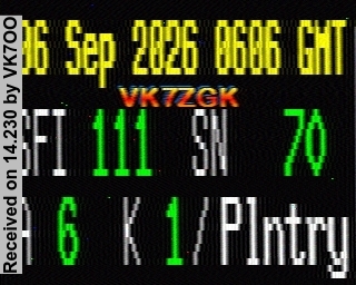 SSTV image from VK7OO_20M