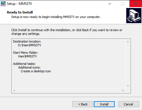 MMSSTV ready to install screen
